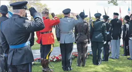  ?? LOUIS POWER/THE TELEGRAM ?? Police and peace officers of all stripes took part in Sunday’s Police and Peace Officers’ Memorial in St. John’s, including conservati­on officers, firefighte­rs, fish and wildlife officers, correction­s officers, police officers and veteran police.