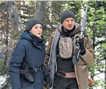  ??  ?? ‘ I was really nervous to scream “FBI!”’: Elizabeth Olsen plays a federal agent opposite Jeremy Renner in Wind River