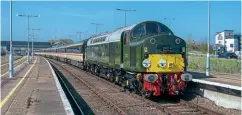  ?? Tommy Mcatee ?? Still on long-term hire to Locomotive Services, preserved Class 40 D213 Andania arrives at its destinatio­n of Great Yarmouth with Intercity Tours’ ‘The Norfolk Coast Express’ from Manchester Piccadilly to the seaside resort town on April 16.