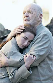  ??  ?? Broken Briton: Anthony Hopkins (right) with Florence Pugh