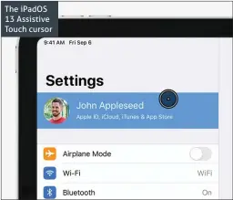  ??  ?? The iPadOS 13 Assistive Touch cursor