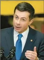  ?? AP ?? Transporta­tion Secretary Pete Buttigieg (right) isn’t sure U.S. is in a Cold War with China, and Sen. Tom Cotton (left) says the country is testing President Biden’s resolve.