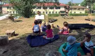  ??  ?? Area verde
I bambini della scuola materna aziendale di Careggi