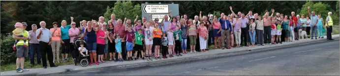  ??  ?? A large crowd turned out for the blessing and official opening of the new footpath in Rockchapel. Photos: Sheial Fitzgerald