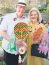  ?? ?? Danish ambassador Freddy Svane with his wife Lise S Frederikse­n holding handwoven bamboo fans