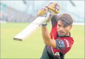  ?? UPCA ?? Rinku Singh smashes his career best unbeaten 163 against Services in New Delhi on Thursday.