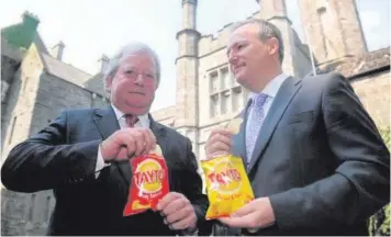  ??  ?? Tayto chairman Raymond Hutchinson and chief executive Paul Allen, and (below left) The Merchant Hotel