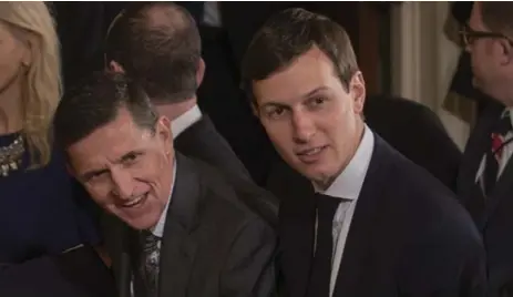  ?? STEPHEN CROWLEY/THE NEW YORK TIMES ?? Former U.S. national security adviser Michael Flynn, left, and senior adviser Jared Kushner had a meeting with the Russian ambassador in December.