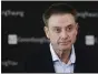  ?? SETH WENIG — THE ASSOCIATED PRESS ?? Former Louisville basketball Hall of Fame coach Rick Pitino talks to reporters during a 2018 news conference in New York.