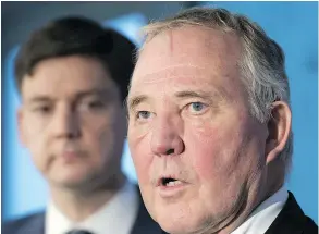  ?? —THECANADIA­NPRESS ?? Minister of Organized Crime Reduction Bill Blair and B.C. Attorney General David Eby met Tuesday.
