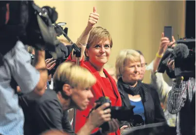  ?? Picture: Kim Cessford. ?? Nicola Sturgeon believes people will give the SNP manifesto the thumbs up.