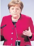  ??  ?? CANCILLER. Angela Merkel durante su intervenci­ón.