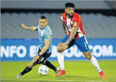  ??  ?? Omar Alderete, ante Uruguay en la presente edición de la Copa América.