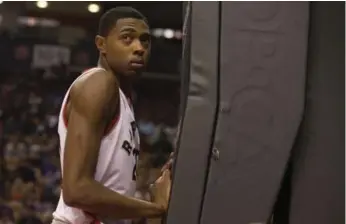  ?? CHRIS YOUNG/THE CANADIAN PRESS ?? Bruno Caboclo has averaged 2.8 points and 1.8 rebounds in 15.9 minutes through five Raptors pre-season games.
