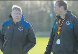  ??  ?? IN CONTROL: Sam Allardyce and Duncan Ferguson yesterday