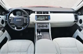  ??  ?? The 2017 Range Rover Sport Td6’s interior is quite comfortabl­e.