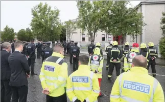  ??  ?? Gardai and other local emergency services at Sunday’s ceremony