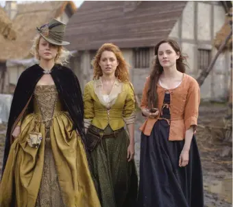  ??  ?? Naomi Battrick, Sophie Rundle and Niamh Walsh in Jamestown, one of the series screened on Sky – Rupert Murdoch’s Twenty-First Century Fox has launched a bid for the TV group
