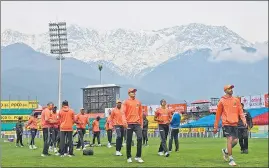  ?? REUTERS ?? India players during a practice session ahead of the fifth match against England at the Himachal Pradesh Cricket Associatio­n Stadium in Dharamsala on Tuesday.