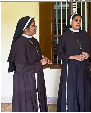  ?? — Photos: aP ?? sister Josephine Villoonnic­kal (left), sister alphy Pallasseri­l (centre) and sister anupama Kelamangal­athu have all supported the accusation of rape against Bishop Franco Mulakkal and are now isolated from the other sisters.