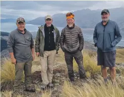  ?? ?? The group who started together at the Christchur­ch School of Forestry in 1975 (and 50 years later are still in the hills), from left: Murray Llewellyn, Andy Wiltshire, Keith Maxtone and Lou Sanson.