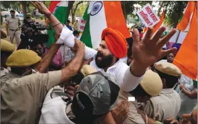  ?? The Associated Press ?? Activism among Sikhs has taken on a global scale, now in B.C. and seen here: protesting in London, U.K., earlier this week.