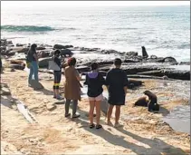  ?? ELISABETH FRAUSTO U-T ?? People gather to view sea lions hauling out at Point La Jolla.