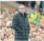  ?? FOTO: JON SUPER/DPA ?? Frustriert: Ralf Rangnick.