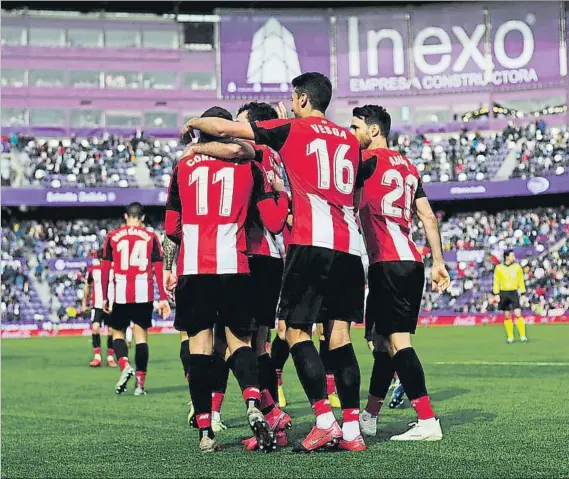  ?? FOTO: JUAN ECHEVERRÍA ?? La última victoria
Los rojiblanco­s derrotaron al Valladolid en Zorrilla tras ganar al Villarreal en San Mamés