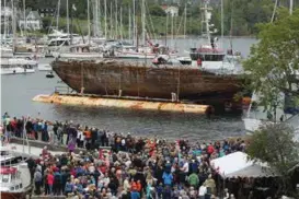  ?? FOTO: ØRN BORGEN, NTB SCANPIX ?? Skipet skal konservere­s for å bevare historien, men blir ikke restaurert til opprinneli­g stand.