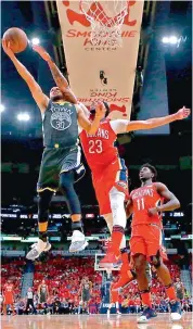  ?? AFP ?? Stephen Curry (#30) of the Golden State Warriors is fouled by Anthony Davis (#23) of the New Orleans Pelicans during Game Three of the NBA Western Conference Semifinal Playoffs at the Smoothie King Centre in New Orleans, Louisiana, on Friday. The...