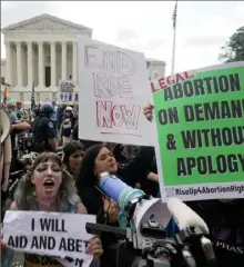  ?? Steve Helber/Associated Press ?? People protest about abortion Friday outside the Supreme Court in Washington.