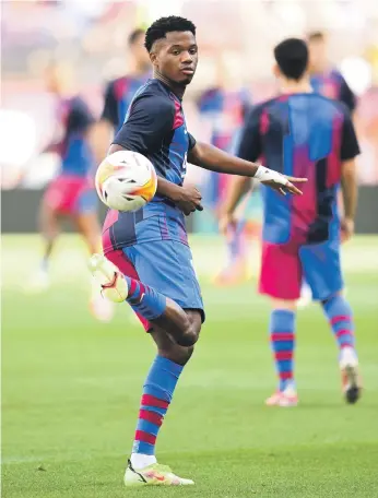  ?? Getty ?? Ansu Fati this week signed a new contract with Barcelona that has a buyout clause of €1bn