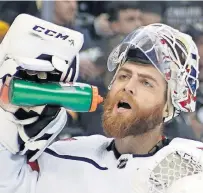  ?? [KEITH SRAKOCIC/ASSOCIATED PRESS] ?? Capitals goaltender Braden Holtby said he never gave a thought to not playing. Winning a second Stanley Cup, he said, is what’s important.