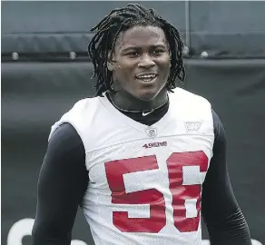  ?? THE ASSOCIATED PRESS/FILES ?? The Redskins have signed former 49ers linebacker Reuben Foster, who is facing domestic violence charges.