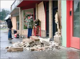  ?? JOSE QUEZADA, HUMEDIA/FOR THE TIMES-STANDARD ?? The Cobra and Butterfly Karate School in Fortuna was damaged in Tuesday’s early morning 6.4magnitude earthquake. Kevin Morris, the owner, said the school would be closed for a few weeks as it repairs the business.