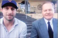  ?? Associated Press ?? This still image from video shows New York Mets pitcher Max Scherzer, left, and agent Scott Boras as they participat­e in a news conference on Wednesday.