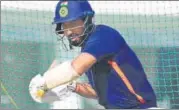  ?? HT PHOTO ?? Cheteshwar Pujara during nets in Lucknow on Monday.