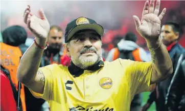  ?? FOTO: JAM MEDIA ?? &gt; El argentino Diego Armando Maradona, listo para volver con Dorados.