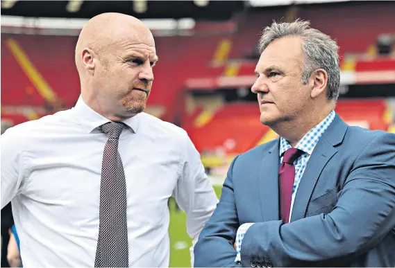  ??  ?? Split: Sean Dyche left) and chairman Mike Garlick have clashed over important players, such as Jeff Hendrick inset), running down their contracts at Burnley