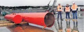  ?? PHOTO: STEPHEN JAQUIERY ?? My name is, my name is . . . MD Hammer, Lipstick, Big Red or Hammeroid. The soon to be named piling hammer commission­ed as part of the new Dunedin Hospital build.