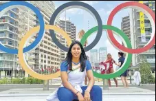  ?? MAANA PATEL/TWITTER ?? (clockwise from top) Maana Patel with Novak Djokovic; Ankita Raina; Bhavani Devi inside the Games Village.