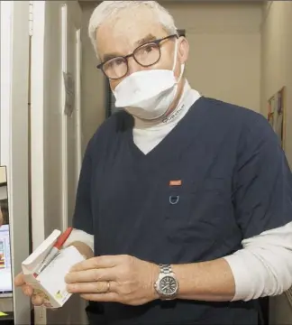  ??  ?? ABOVE: Dr David Curtis at his Wexford surgery last week.