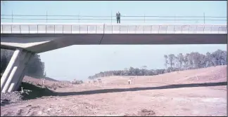  ??  ?? The M1 motorway bridge in Shepshed when the road was being built in the 1960s.
Photos from Ian and Kay Hughes