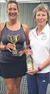  ??  ?? East Kent ladies doubles champions, Nicola Mileham, left, and Anne Gibbs