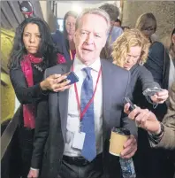  ?? RYAN REMIORZ/THE CANADIAN PRESS ?? Canada’s chief NAFTA negotiator Steve Verheul speaks to the media as he leaves for the lunch break at the sixth round of the North American Free Trade Agreement on Jan. 25, in Montreal.