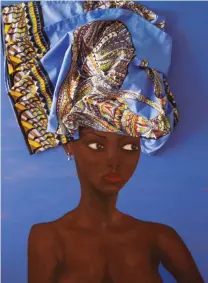  ??  ?? “The Goddess Of Crown Wrap”
Acrylic And Fabric On Canvas, 30”x40”