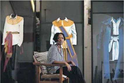  ?? Photo Oupa Nkosi ?? Artist Mbali Dhalamini uses church uniforms’ colour palettes to explore African Christiani­ty.