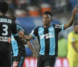  ??  ?? Georges-Kévin Nkoudou a joué un mauvais tour à son ancien club en marquant l’unique but du match. (Photo AFP)