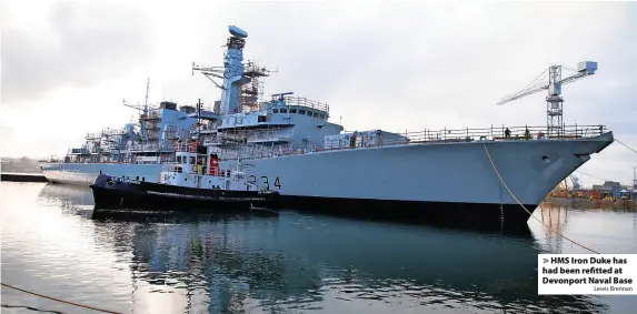  ?? Lewis Brennan ?? > HMS Iron Duke has had been refitted at Devonport Naval Base